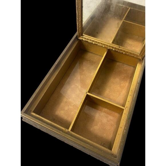 Antique Jewelry Art Box Hinged Artwork Lid Victorian Romantic Wooden Renaissance - Picture 15 of 15